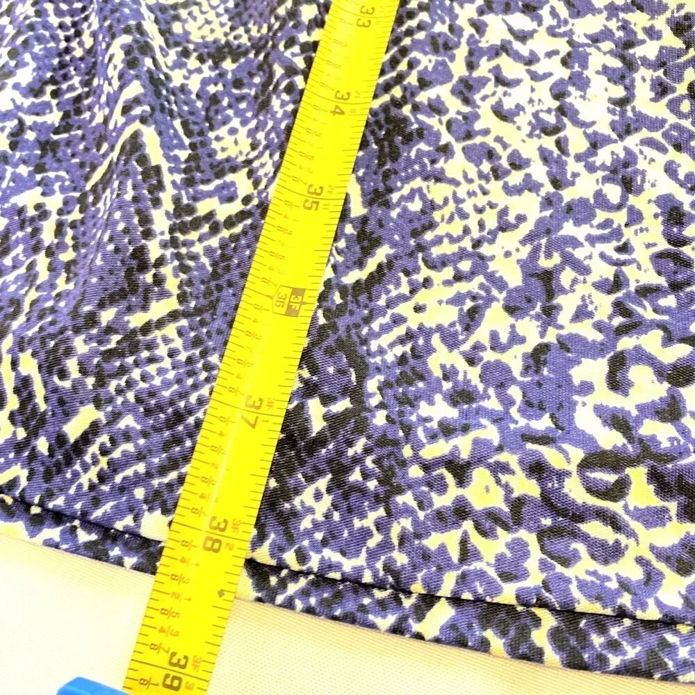 Tory Burch Carly Silk Fit & Flare Faux Wrap Dress Blue Snakeskin Print Knee Leng - Picture 9 of 11
